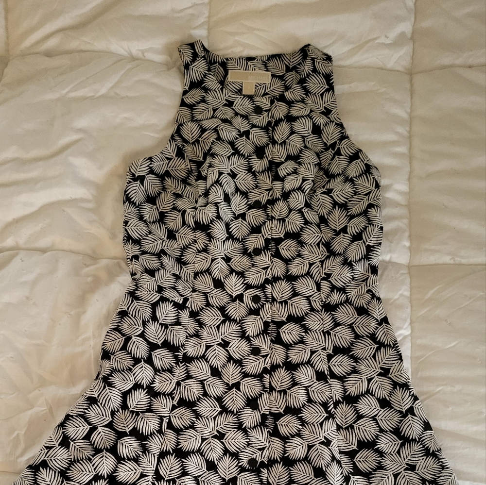 Michael kors A-line printed dress black and white size 2 - Picture 1 of 10